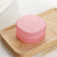Portable Round Soap Dish with Sponge for Travel and Bathroom