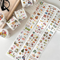 COMO Store Dinosaur Rabbit Crayon Hand-Painted Fairy Tale Washi Tape for Journal Decoration