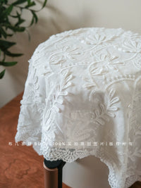 Cotton Embroidered Lace Dust Cover for Small Appliances and Furniture