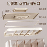 Divided Grain Storage Container with Press-Type Dispenser, Moisture-Proof and Insect-Proof, Food-Grade