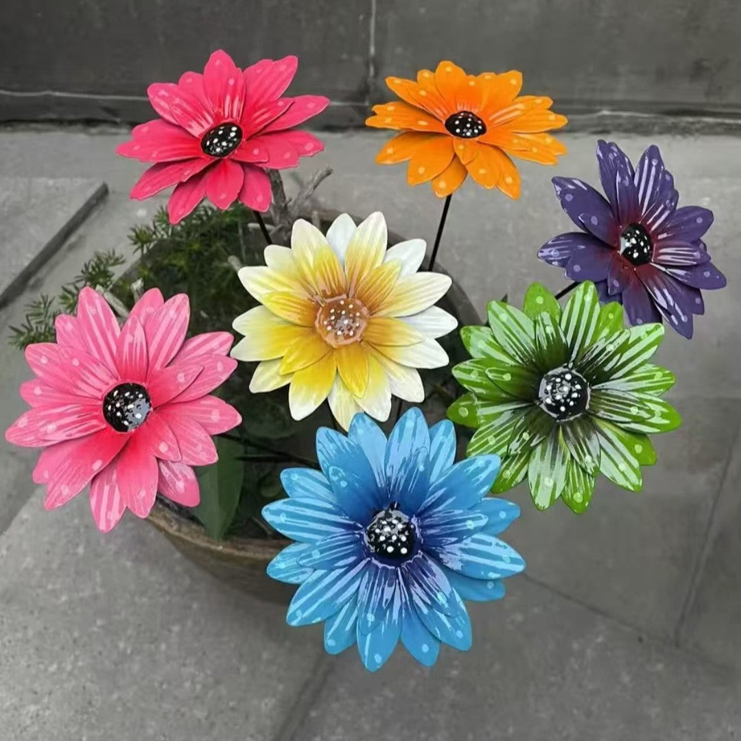 7-Piece Iron Art Garden Wall Decor Set for Fence and Yard Decoration