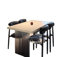 Modern Minimalist Rectangular Sintered Stone Dining Table with Acrylic Base for Small Spaces