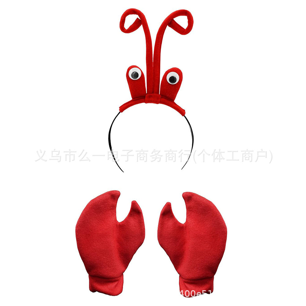 Halloween Crab Headband and Gloves Set for Ocean Carnival Party Costume