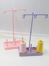 Portable Three-Thread Spool Stand for Old-Fashioned Household Sewing Machines - No Fixing Required, Plastic Anti-Tangle Large Spool Holder