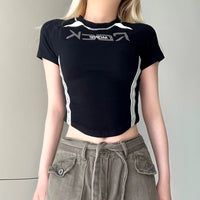 Women's Digital Print Crew Neck Short Sleeve T-Shirt & Skinny Pants Set
