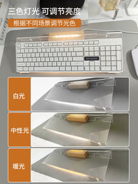 Acrylic Keyboard Riser Stand with Wrist Rest and Light Base for Desk Organization