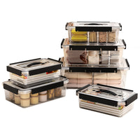 Clear Stackable Storage Box with Lid and Handle, Moisture-Proof Organizer for Refrigerator and Home