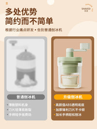 Manual Ice Shaver Machine for Home Use, Hand-Crank Snow Cone Maker for Kids, Portable Ice Crusher for Shaved Ice and Smoothies