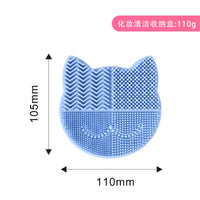 Silicone Makeup Brush Holder and Cleaner Base with Cat Design