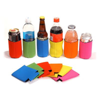 Neoprene Can and Bottle Cooler Sleeve with Bottom, Foldable Drink Protector for Beer and Soda