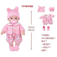 12-inch Floral Print Simulation Doll, Cute Mini Toy Doll