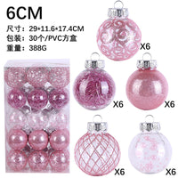 Christmas Ball Ornaments Set - 6cm PET Plastic Baubles for Holiday Tree Decoration