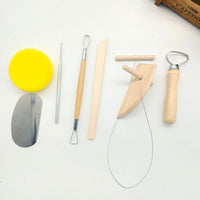 Wooden Pottery Clay Sculpting Tool Set for DIY Clay Modeling and Soft Pottery