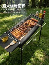 Portable Stainless Steel BBQ Grill for Home Outdoor Camping - Smokeless Charcoal Barbecue Rack