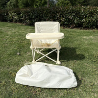 Portable Foldable Baby Outdoor Dining Chair with Backrest and Optional Umbrella