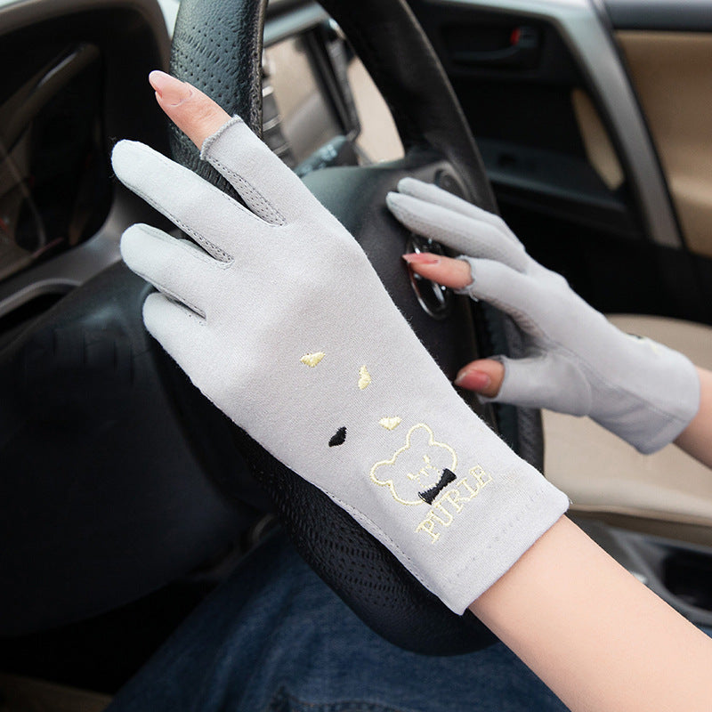 UV Protection Fingerless Gloves for Nail Art, Driving, and Cycling