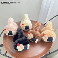 Korean Style Plush Earmuffs for Winter, Cute Puppy Design, Double-Sided Warmth, Cold Protection for Cycling
