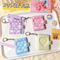 Mini Photo Album Keychain with Bowknot and Heart Cutout for 2-inch Photos