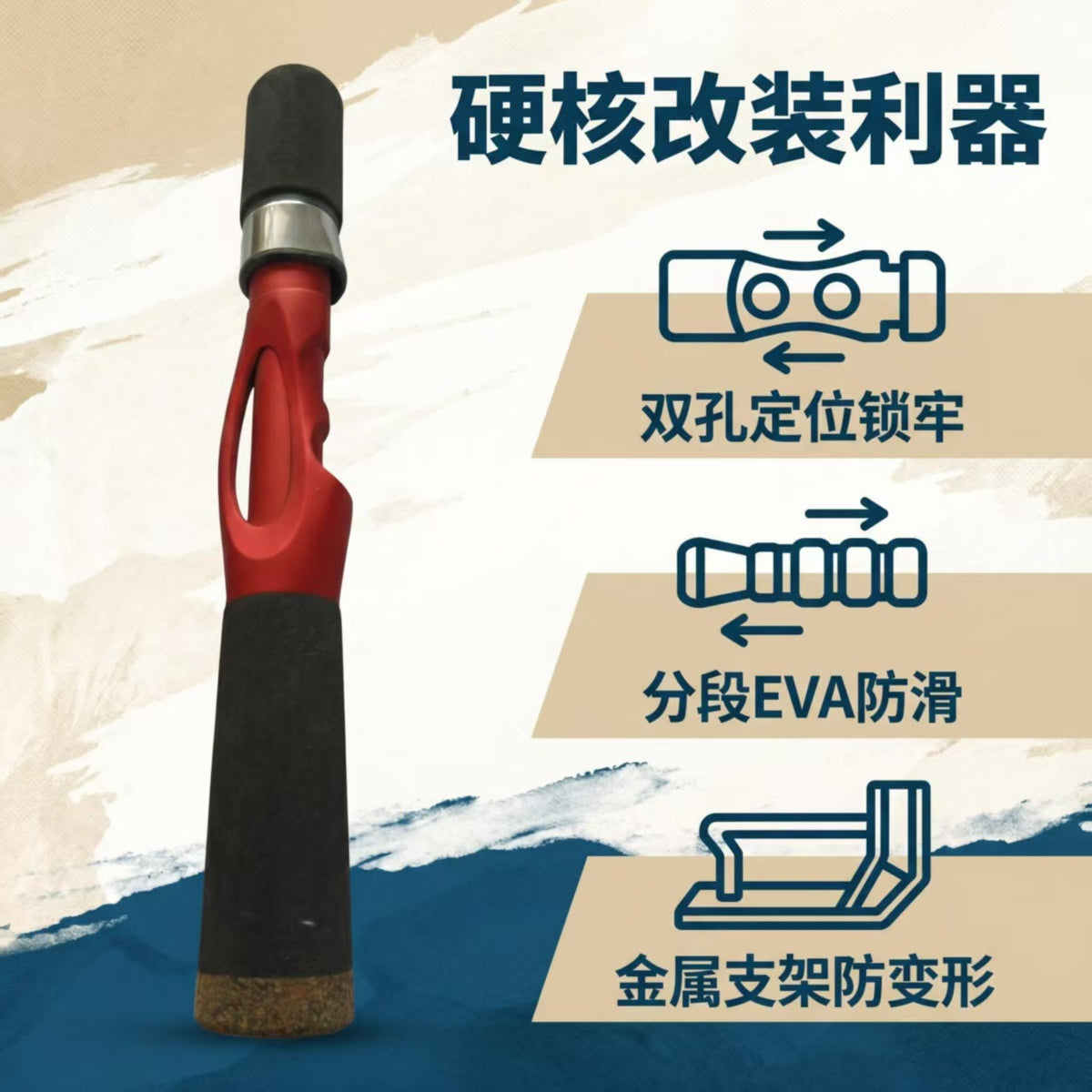 Ultralight Ice Fishing Rod Handle with 6.0mm Insert