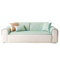 Summer Cooling Ice Silk Rattan Sofa Mat Cover with Non-Slip Breathable Design