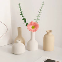 Nordic Ceramic Mini Vase with Artificial Plant Decor for Home Living Room Tabletop