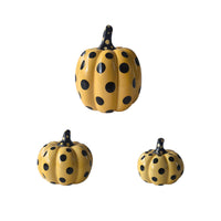 Polka Dot Ceramic Pumpkin Figurine for Halloween & Autumn Decor