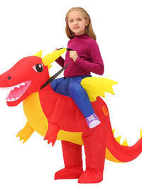 Inflatable Dinosaur Rider Costume for Kids and Adults - Halloween & Performance Outfit