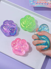 Maltose Cat Paw Squeeze Toy for Stress Relief, Non-toxic Silicone Slow Rebound Fidget Toy for Girls and Kids