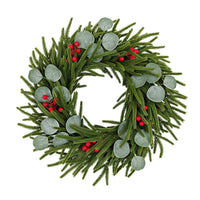 Christmas Eucalyptus Berry Wreath for Front Door Decor