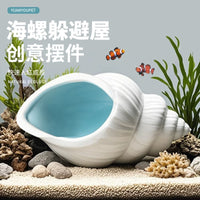 Ceramic Mushroom Hideaway Cave for Axolotl, Newt, Turtle, and Fish Tanks