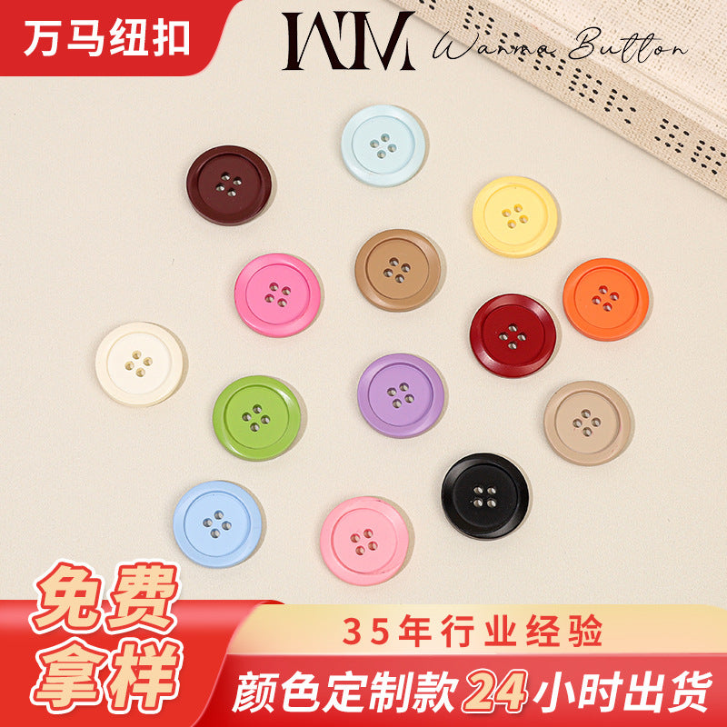 Resin Four-Hole Buttons for Sweaters Shirts Coats Windbreakers - Colorful Chinese Style Garment Accessories