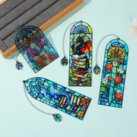 Vintage Stained Glass Dragon & Sword Bookmark with Chain Pendant, Creative Reading Marker, Cultural Gift