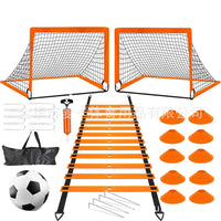 Portable Soccer Goal Set 6x4ft, Easy Assembly Fiberglass Pole Football Goal for Backyard Training