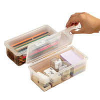 Large Capacity Transparent Pencil Case for Kids, Multifunctional Storage Box for Colored Pencils and Crayons