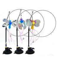 Interactive Cat Teaser Toy with Suction Cup Base and Replaceable Heads