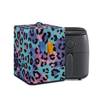 Fashion Pink Leopard Print Air Fryer Dust Cover with Storage Bag, Oil-Proof and Dirt-Resistant Appliance Protector
