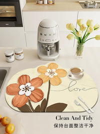Kitchen Countertop Dish Drying Mat Absorbent Coffee Machine Pad