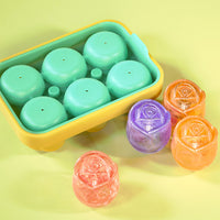 Rose Flower Ice Cube Mold for Whiskey Cocktails - Dual Color 6-Cavity Silicone Tray