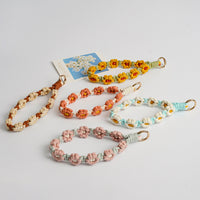 Hand-Woven Daisy Phone Lanyard with Camera Strap