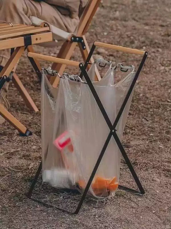 Portable Folding Outdoor Camping Trash Bag Holder Stand for BBQ and Picnic