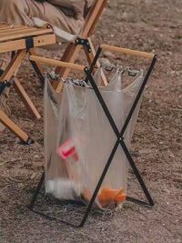 Portable Folding Outdoor Camping Trash Bag Holder Stand for BBQ and Picnic