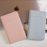 Travel Document Organizer with Zipper, Passport Holder, Ticket and Card Wallet with SIM Card Slot