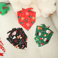 Pet Christmas Bandana Scarf for Dogs and Cats, Festive Holiday Triangle Bib