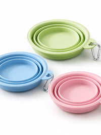 Portable Collapsible Silicone Pet Bowl for Food and Water - Travel-Friendly Dog and Cat Feeding Dish