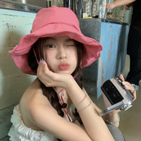 Dopamine Sweet Quick-Dry Bucket Hat for Women, Outdoor Wide Brim Foldable Sun Protection Beach Hat