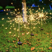 Solar LED Firework Garden Stake Lights for Outdoor Pathway & Patio Decor, Waterproof Landscape Ambient Lighting