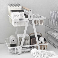 Minimalist Iron Art Desk Organizer Basket for Stationery, Books, and Sundries