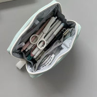 Mint Green Large Capacity Pencil Case for Middle and High School Students, Multi-functional Stationery Organizer with Multiple Compartments