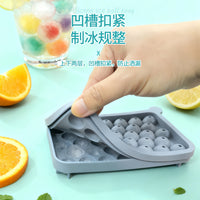 33-Grid Round Ice Ball Mold Food-Grade Silicone Soft Jelly Milk Pudding Sphere Ice Cube Tray for Home Use