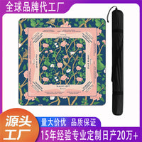 Thickened Non-Slip Mahjong Table Mat with Floral Pattern for Quiet Gameplay